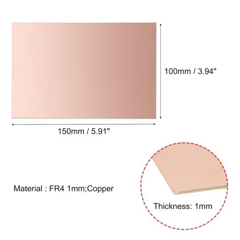 Uxcell 3 قطعة 150x100 مللي متر مزدوج الوجهين النحاس يرتدون صفح PCB لوحة دوائر كهربائية FR4 1 مللي متر سمك لتقوم بها بنفسك النماذج الأولية لوحة دارات مطبوعة in Kuwait