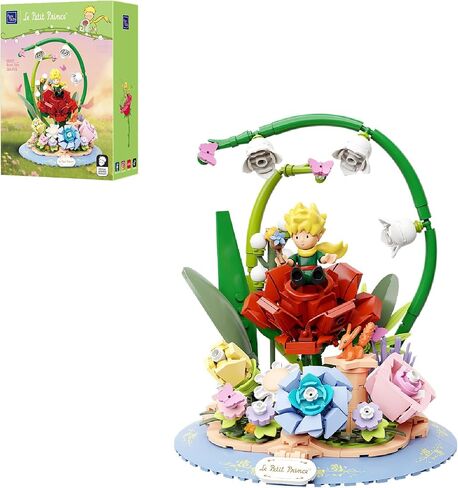 Le Petit Prince Rose Flower Building مجموعة الطوب ، The Little Prince Rose Only Rose Creative Construction ، Rose Bouquet Flower Garden هدية للبالغين والأطفال in Kuwait