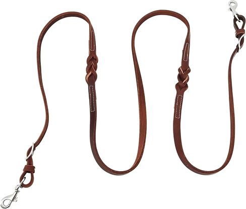 Jeereal Western Leather Roper Rein، Mecates Reins، Round Trail Rein، أجزاء صلبة من الفولاذ المقاوم للصدأ in Kuwait
