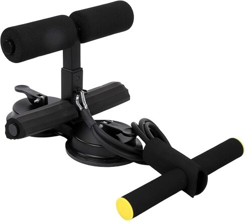 Double Suction Cup Trainer, Three-level Height Adjustment, Sit Up Bar Foot Holder Heigh Adjustable, Ab dominal Training Aid with Massage Roller and Drawstring, Suitable for Home Fitness in Kuwait