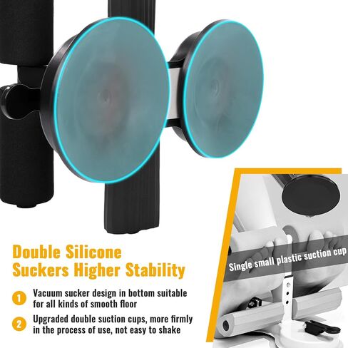 Double Suction Cup Trainer, Three-level Height Adjustment, Sit Up Bar Foot Holder Heigh Adjustable, Ab dominal Training Aid with Massage Roller and Drawstring, Suitable for Home Fitness in Kuwait