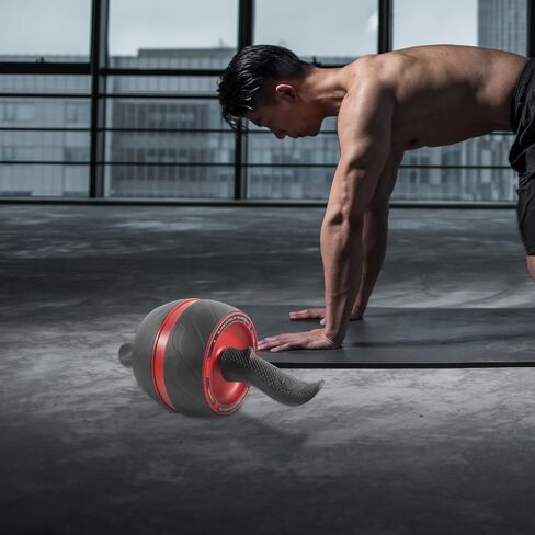 Ab Roller Wheel Fitness Roller with Automatic Rebound, Abs Abdominal Trainer for Home Workouts, Core Strength Exercise Equipment for Men and Women in Kuwait