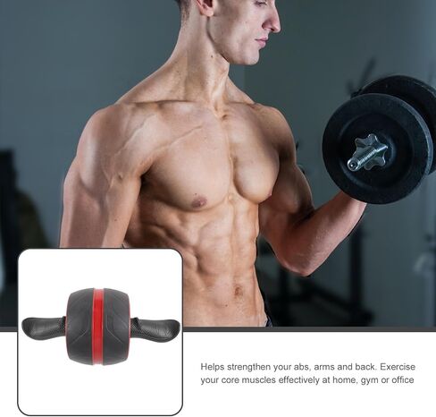 Ab Roller Wheel Fitness Roller with Automatic Rebound, Abs Abdominal Trainer for Home Workouts, Core Strength Exercise Equipment for Men and Women in Kuwait
