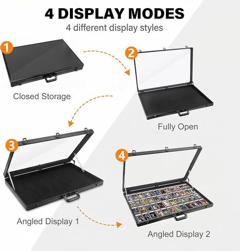 Card Display Case Aluminum Trade Show Display Case Large Portable Trading with Lock for Collectibles, Sports Cards. 34IN x 22IN - Black in Kuwait