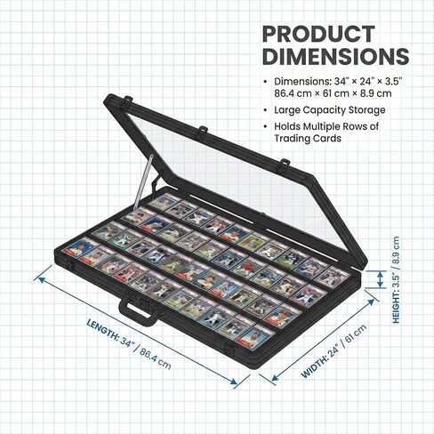 Card Display Case Aluminum Trade Show Display Case Large Portable Trading with Lock for Collectibles, Sports Cards. 34IN x 22IN - Black in Kuwait