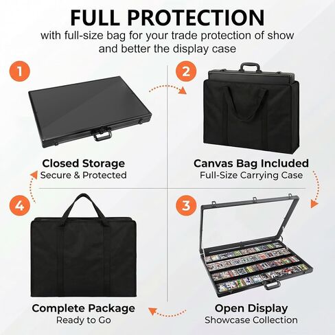 Card Display Case Aluminum Trade Show Display Case Large Portable Trading with Lock for Collectibles, Sports Cards. 34IN x 22IN - Black in Kuwait