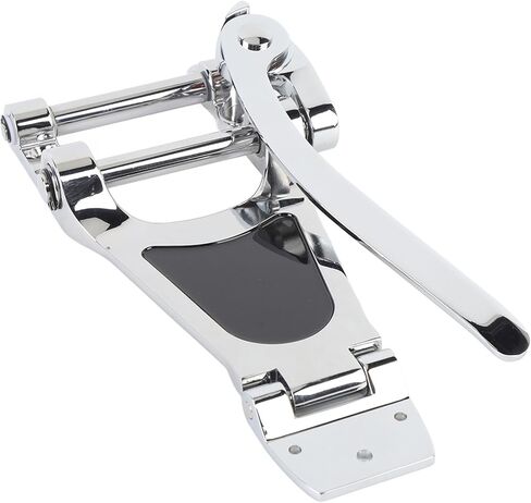 LiebeWH Professional Electric Guitar Tremolo Tailpiece Vibrato Bridge with Roller Fixed Bar Zinc Alloy for Jazz Hollow Body Replacement Parts (Silver) in Kuwait