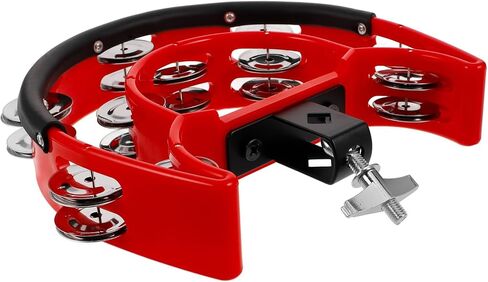 INOOMP Double Row Mounted Tambourine for Drum Sets, Metal Jingles Drum Cymbals Hi Hat Accessory, Sturdy Percussion Instrument for Musicians in Saudi Arabia