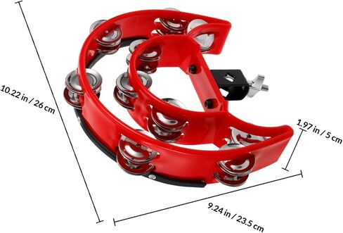 INOOMP Double Row Mounted Tambourine for Drum Sets, Metal Jingles Drum Cymbals Hi Hat Accessory, Sturdy Percussion Instrument for Musicians in Saudi Arabia