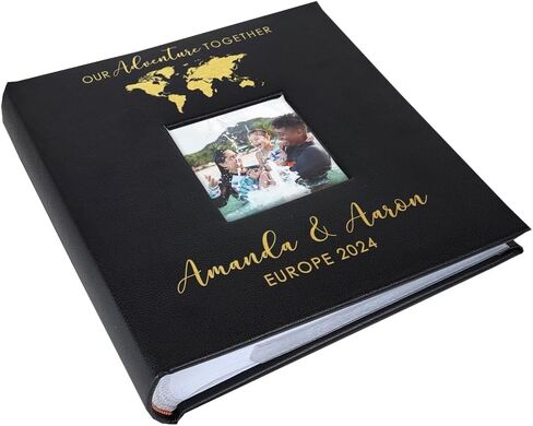 Personalized Photo Album, Custom Engraved Picture Album, Holds 200 4" x 6" Photos, Leatherette and Laser Engraved Scrapbook, Welcome Baby in Saudi Arabia