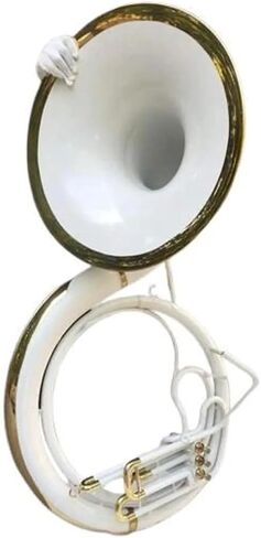 Brass/White Finish 25" Sousaphone – Tuba Mouthpiece & Carry Bag Included in Kuwait