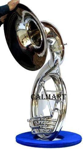 Bb Flat Silver Sousaphone Tuba With Free Case+Mouthpiece Bb Big Bell 24" Nickel | Collectible Gift, Perfect for Christmas & Holiday Gifting in Kuwait