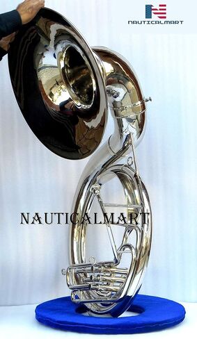 Bb Flat Silver Sousaphone Tuba With Free Case+Mouthpiece Bb Big Bell 24" Nickel | Collectible Gift, Perfect for Christmas & Holiday Gifting in Kuwait