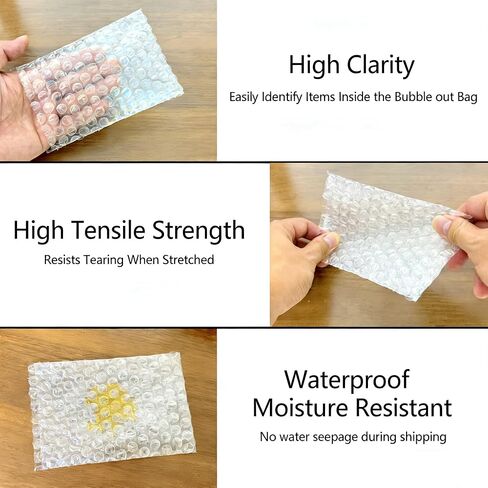 4"x6"Clear Bubble Out Bags,50 Pack Bubble Pouches Wrap Bag,Thickened Shockproof Bubble Cushioning Bags for Shipping, Moving, Packing Fragile Items, Jewelry, Electronics, Small Toys (4 * 6,50pcs) in Kuwait