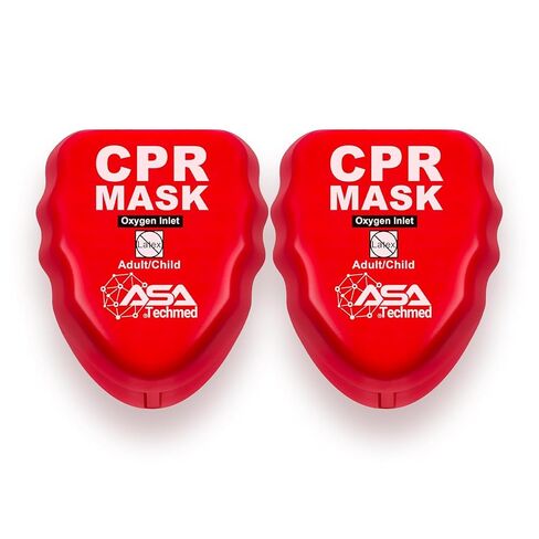 ASA TECHMED Medical CPR Rescue Mask, Adult, Child & Infant Pocket Resuscitator, in Red Hard Case Kit with Belt Clip in Kuwait