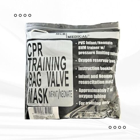 MCR Medical 4-Pack CPR Training Bag Valve Mask (BVM) Infant in Mesh Bag, BVM-3021-004 in Kuwait
