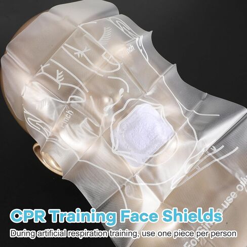 CPR Manikin Training Protector for CPR Training Manikin Individually Wrapped, 200 Shields (7.5" x 12.8") in Kuwait