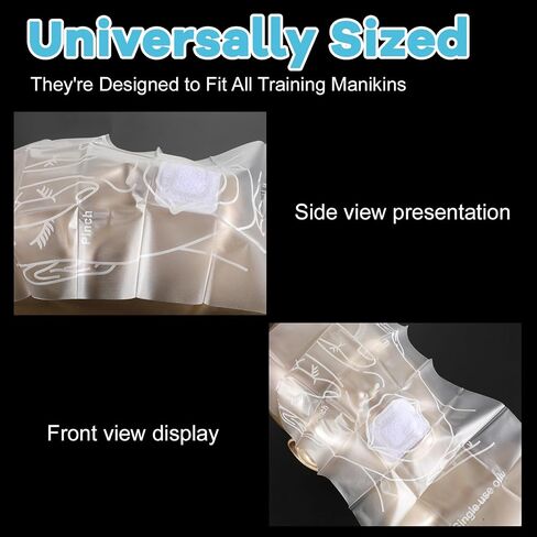 CPR Manikin Training Protector for CPR Training Manikin Individually Wrapped, 200 Shields (7.5" x 12.8") in Kuwait