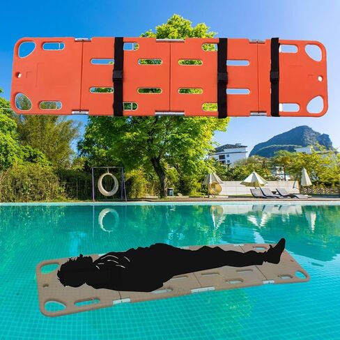 Stretcher,Foldable Water Floating Stretcher Spine Board - Portable Life-Saving Board for Water Parks & Swimming Pools, Durable Plastic - Essential Aquatic Rescue Equipment in Kuwait