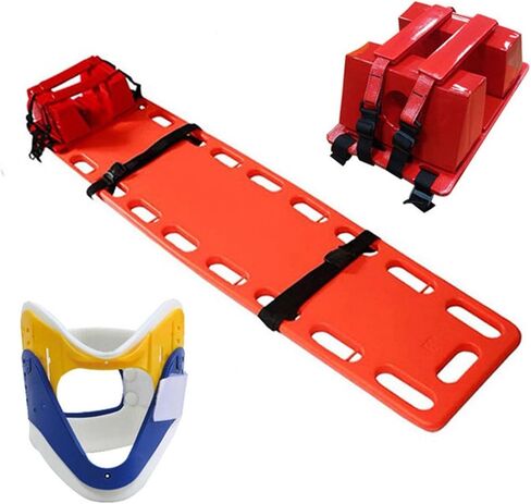 Emergency Rescue Spine Board, Water Floating Stretcher, Foldable Stretcher, Head Immobilizer, Neck Guard, Lightweight Emergency Litter Stretcher for First Responders in Kuwait