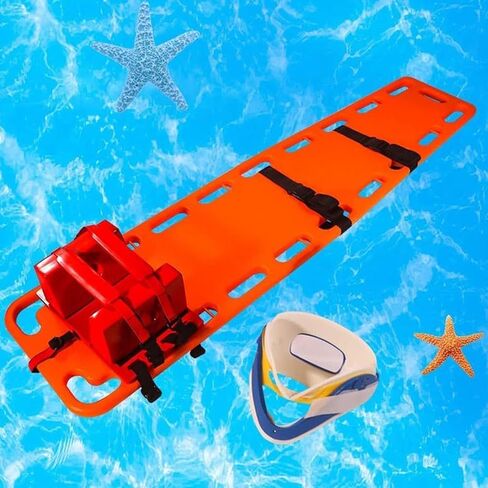 Emergency Rescue Spine Board, Water Floating Stretcher, Foldable Stretcher, Head Immobilizer, Neck Guard, Lightweight Emergency Litter Stretcher for First Responders in Kuwait