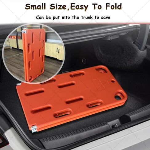 Emergency Spine Board Stretcher, Lightweight Heavy Duty Foldable Water Floating Stretcher, Backboard Spine Board with Straps, for Water Rescue and Ambulance Use, Load Capacity:159kg/350lb in Kuwait