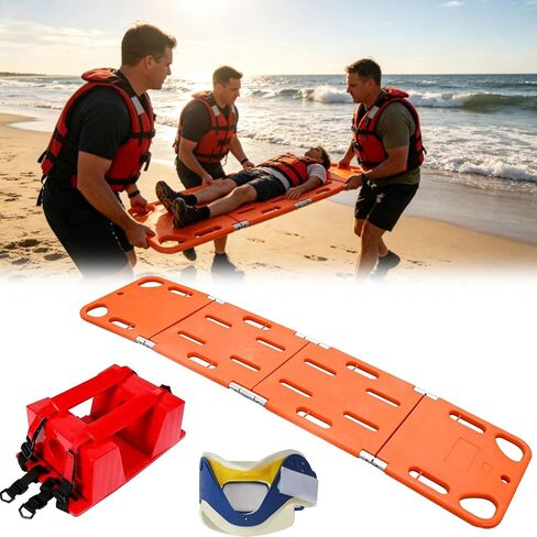 Portable Water Rescue Stretcher - Foldable Spineboard with Non-Slip Design, Emergency Equipment for Hospitals & Water Parks, Ideal for Patient Transport in Kuwait