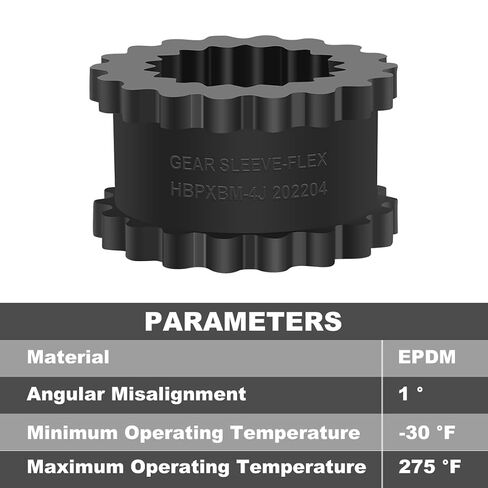 4J Coupling Insert EPDM Rubber Spider (4JE) Solid Design, 1-1/2" Width, 2-5/16" OD, 156 in-lb Torque, 7600 RPM in Kuwait