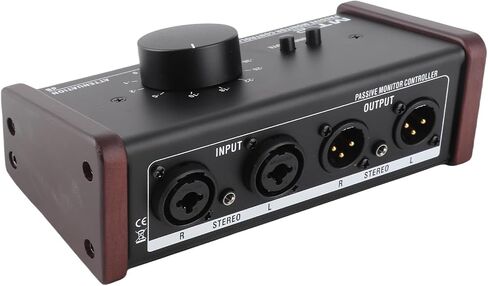 Passive Monitor Controller, Big Knob with Mute for Active Monitor Speakers, XLR 3.5mm Inputs Outputs for Studio Controller Volume Control in Kuwait