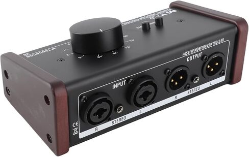 Passive Monitor Controller, Big Knob with Mute for Active Monitor Speakers, XLR 3.5mm Inputs Outputs for Studio Controller Volume Control in Kuwait