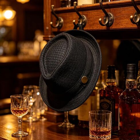 Summer Breathable Mesh Pork Pie Hat, Roll-Brim Travel Beach Sun Hat in Kuwait