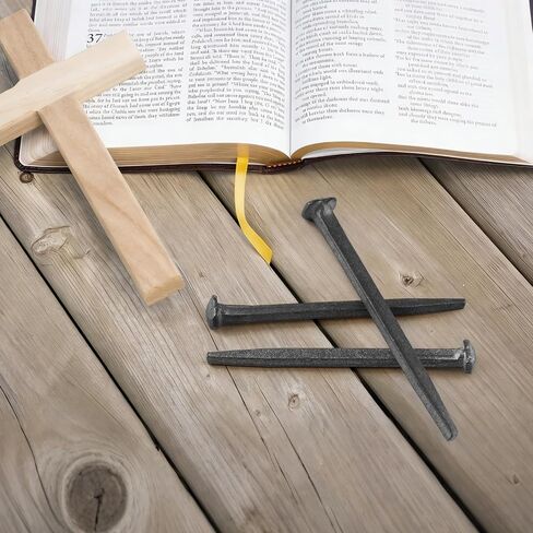 MOLIGOU 3 Pcs Crucifixion Nails, 6" Crucifix Nails for Crafts, Hand Forged Nail for Easter Decor in Kuwait