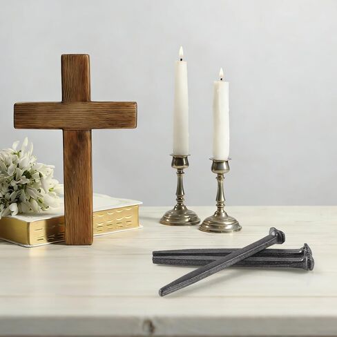 MOLIGOU 3 Pcs Crucifixion Nails, 6" Crucifix Nails for Crafts, Hand Forged Nail for Easter Decor in Kuwait