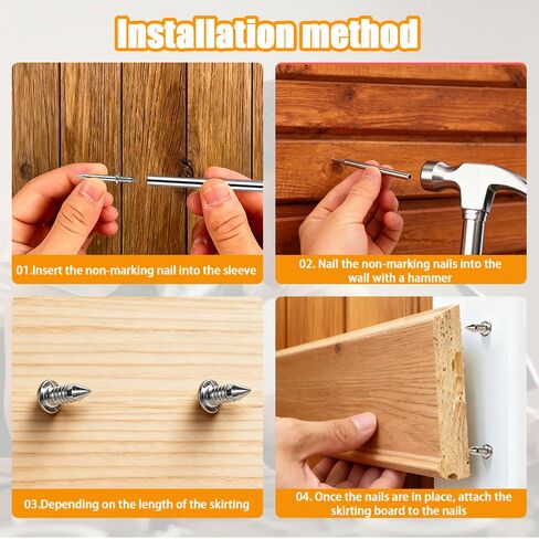300Pcs Double Headed Nails with 3 Sleeve Tools, Double Sided Nails For Baseboards in Kuwait