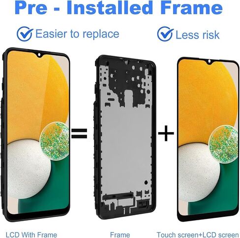 قطعة بديلة للشاشة لهاتف Samsung Galaxy A16 5G، شاشة LCD تعمل باللمس محول رقمي كامل التجميع مع مجموعة أدوات الإطار والإصلاح in Kuwait