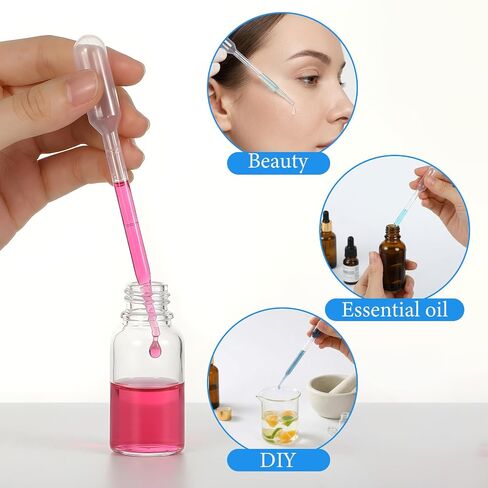 1000 Pcs 1ml Disposable Plastic Transfer Pipettes, Clear Graduated Eye Dropper for Essential Oils, Home Use, Science Class, Lab Experiments, Make up Tool in Saudi Arabia