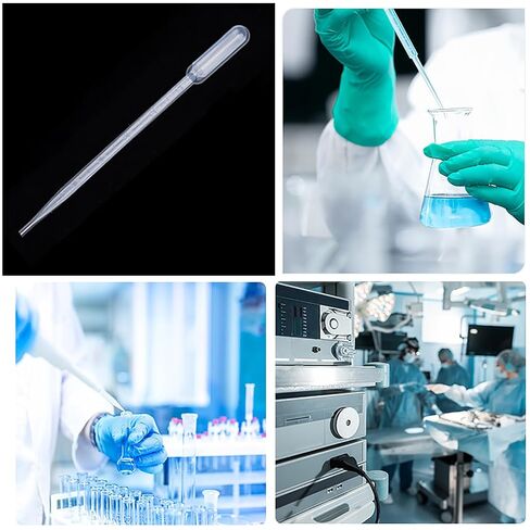 RLECS 100PCS 10ml Plastic Graduated Dropper Transparent Disposable Transfer Pipettes Suitable for Chemicals Essential Oils Fragrances in Kuwait