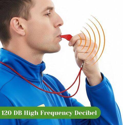 100 Pcs Coach Whistle with Lanyard, Plastic Red Emergency Whistle Bulk Loud Sound Sports Whistles for Referees Coaches Emergencies Athletes Training Outdoor Sports in Saudi Arabia