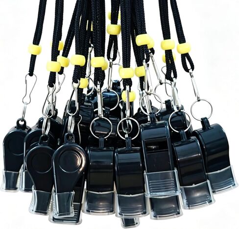 24 Packs Sports Whistles with Lanyard, for Coaches, Referees and Officials in Saudi Arabia