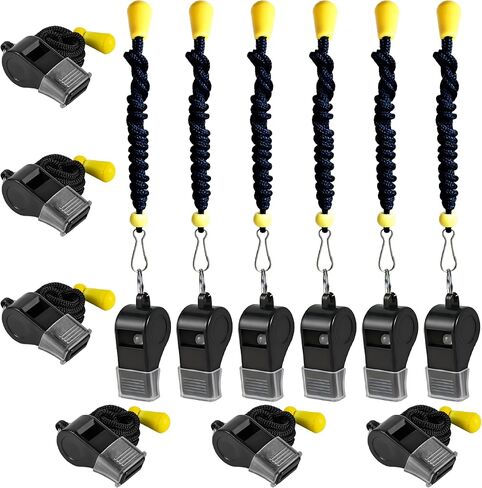 12 Packs Sports Whistles with Lanyard, for Coaches, Referees and Officials in Kuwait