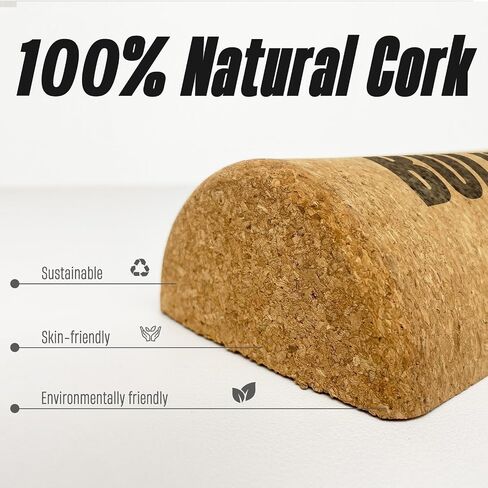 2026 NEW Balance Board Cork Half Roller Kit | Foot Balance Trainer & Ankle Strengthener for Stretch Massage Fascia Release | Cork Massage Ball Roller Resistance Bands | Portable Balance Training Set for Home Gym in Kuwait