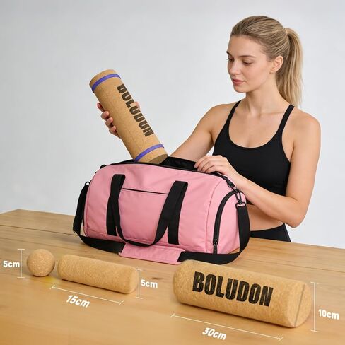 2026 NEW Balance Board Cork Half Roller Kit | Foot Balance Trainer & Ankle Strengthener for Stretch Massage Fascia Release | Cork Massage Ball Roller Resistance Bands | Portable Balance Training Set for Home Gym in Kuwait