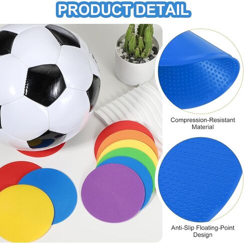 Spot Markers 4 Inch, 6 Pcs Non-Slip Floor Dots Agility Markers Flat Field Cones Poly Dots for Gym PE Speed Training Dance Soccer Basketball Sports, Blue in Kuwait