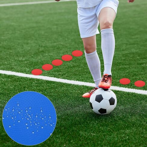 Spot Markers 4 Inch, 6 Pcs Non-Slip Floor Dots Agility Markers Flat Field Cones Poly Dots for Gym PE Speed Training Dance Soccer Basketball Sports, Blue in Kuwait