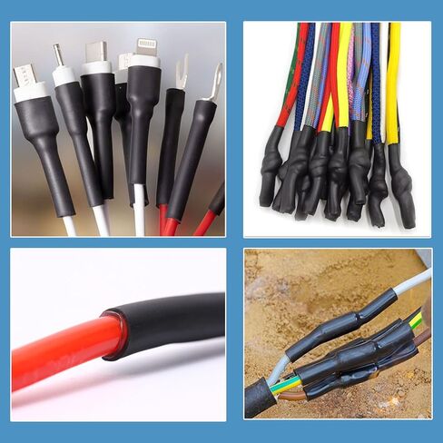 11-Size Heat Shrink Tubing Roll Kit 69 Ft Total,4:1 Adhesive-Lined Waterproof Wire Shrink Tubing, Marine Grade, Electrical Insulation and Wear Resistant for Wires, DIY, Home & Industrial Use (Black) in Kuwait