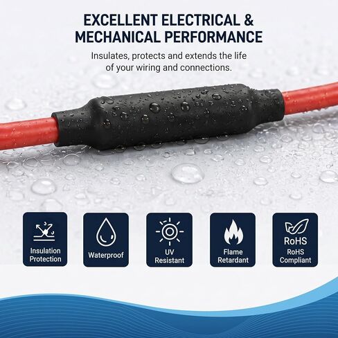 Heat Shrink Tubing Kit 5:1 Adhesive Lined Waterproof Marine Grade Assortment 7 Sizes Dual Wall Heat Shrink Tube for Wire Cable Electrical Insulation Outdoor Use in Kuwait