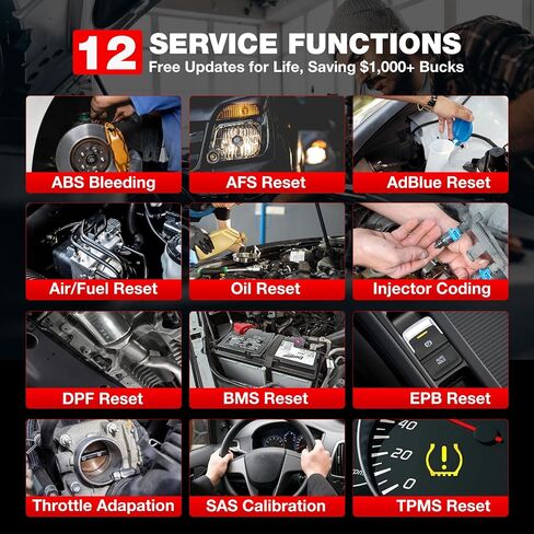 إطلاق CRP129E بالإضافة إلى 2025 أداة تشخيص SCANNER OBD2 ، قارئ رمز سيارة النظام الكامل ، 12 إعادة تعيين خدمة TPMS/OIL/SAS/EPB/BMS/DPF/THROTTLE ، ترميز الحاقن ، FCA Autoauth ، تحديث مجاني مدى الحياة in Kuwait
