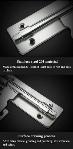 Door Lock,Gate Bolt Stainless,Slide,2 Pack Barrel, Heavy Duty Latch with Screws and Padlock, Thickened Steel Sliding for in Kuwait