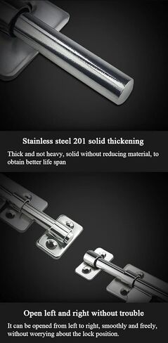 Door Lock,Gate Bolt Stainless,Slide,2 Pack Barrel, Heavy Duty Latch with Screws and Padlock, Thickened Steel Sliding for in Kuwait