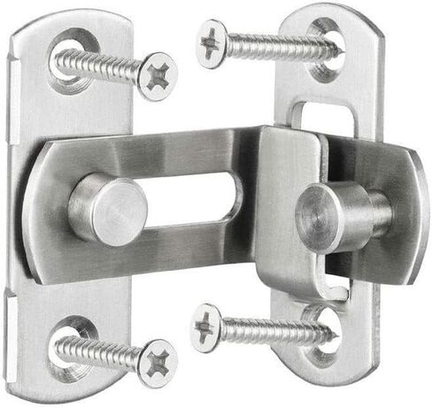 Slide Latch,Gate Bolt Lock, Sliding Door, 3/4 Inch 90 Degree Right Angle Hasp Bending Barrel with Screws for Doors Buckle in Kuwait